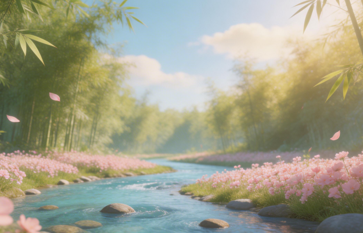 《绝美！2K竹林河流风景壁纸，开启静谧自然之旅》